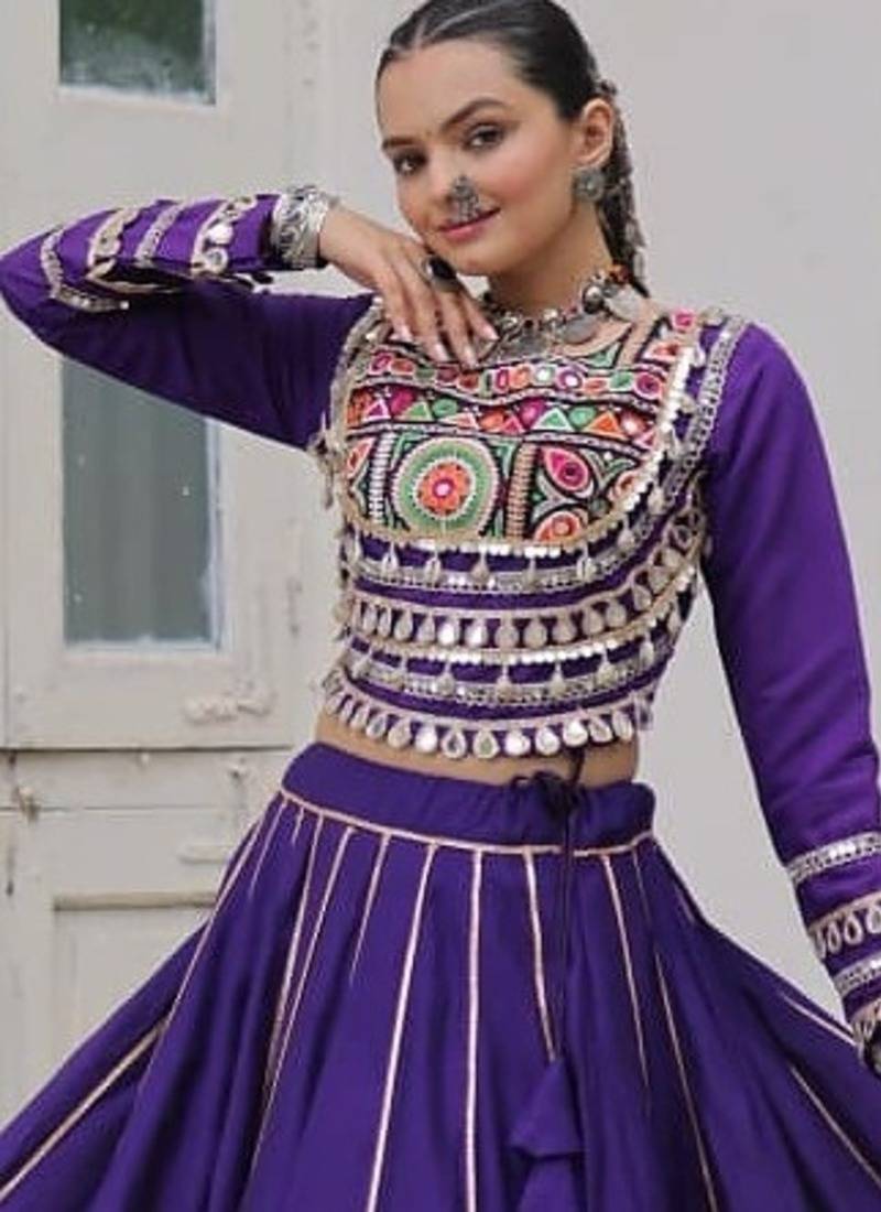 Purple Roman Chaniya Choli - Free Size 