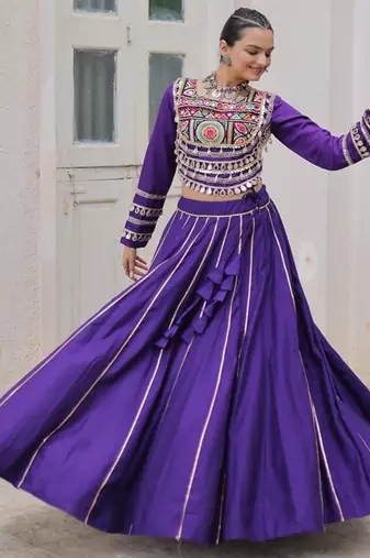 Purple Roman Chaniya Choli - Free Size 