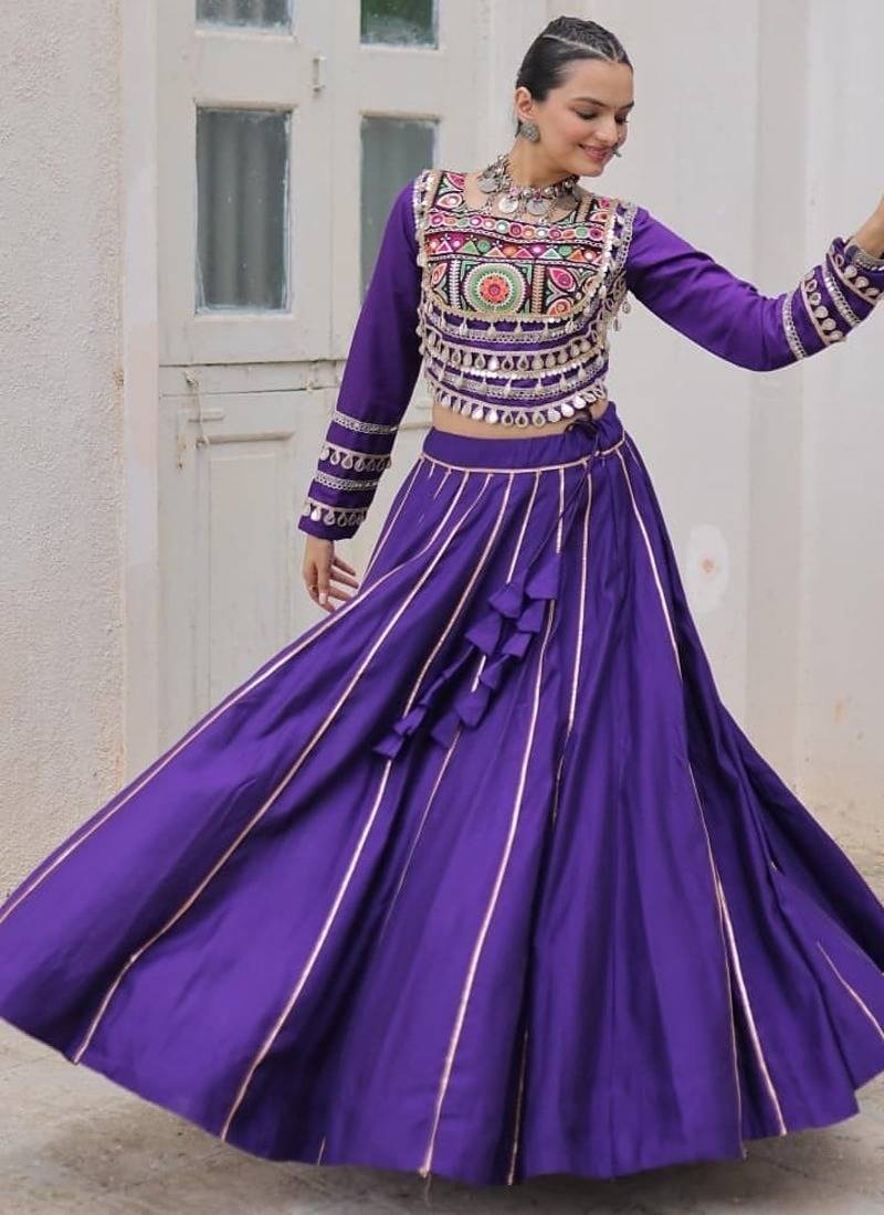 Purple Roman Chaniya Choli - Free Size 