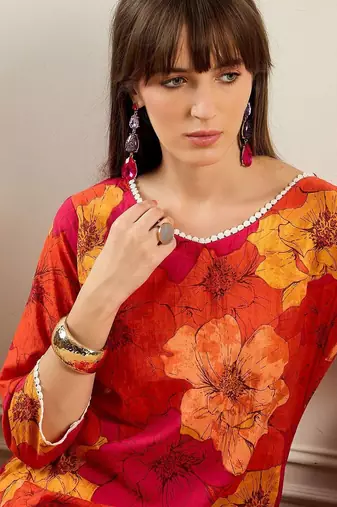 Women Orange Kurta Sets