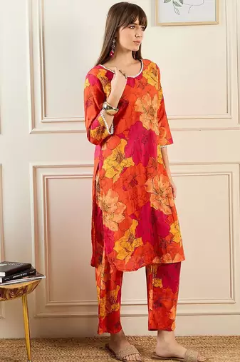 Women Orange Kurta Sets