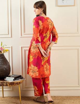 Women Orange Kurta Sets 5