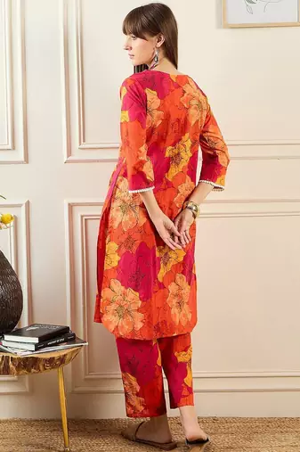 Women Orange Kurta Sets