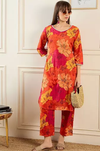 Women Orange Kurta Sets