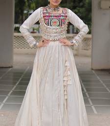 Off White Roman Chaniya Choli - Free Size 
