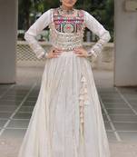 Off White Roman Chaniya Choli - Free Size 