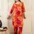 Floral Printed V-Neck Pure Cotton Straight Kurta With Trousers