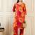 Floral Printed V-Neck Pure Cotton Straight Kurta With Trousers