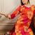 Floral Printed V-Neck Pure Cotton Straight Kurta With Trousers