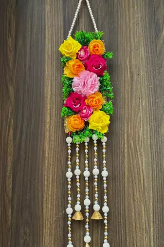handmade multicolor rose flower latkan hanging for home decor