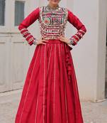 Maroon Roman Chaniya Choli - Free Size 