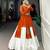 Orange & White Pure Rayon Traditional Gamthi Patch Work With Gota Patti Touch-Up Chaniya Choli (Free Size Stitched)