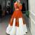 Orange & White Pure Rayon Traditional Gamthi Patch Work With Gota Patti Touch-Up Chaniya Choli (Free Size Stitched)