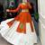 Orange & White Pure Rayon Traditional Gamthi Patch Work With Gota Patti Touch-Up Chaniya Choli (Free Size Stitched)