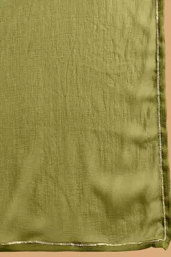 Ethnic Motifs Printed Straight Gotta Patti Kurta with Sharara & Dupatta