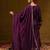 Burgundy Geometric Embroidered Jacquard Weave Kurta with Trousers & Dupatta