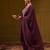 Burgundy Floral Embroidered Sequinned Dobby Weave Kurta with Trousers & Dupatta