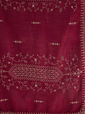 Ethnic Motifs Embroidered Thread Work Straight Kurta With Trousers & Dupatta 7