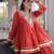 Rust Kora Cotton Chaniya Choli (Free Size Stitched)