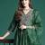 Floral Embroidered Zari Pleated Liva Kurta With Trousers & Dupatta