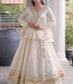 Off White Kora Cotton Chaniya Choli - Free Size 
