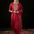 Round Neck Floral Embroidered Straight Kurta with Trouser & Dupatta