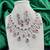 Bridal Ruby Red Necklace and Earring Set | CZ Diamond Choker