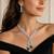 Emerald Green Crystal Bridal Jewelry Set – Marquise CZ Silver Choker Necklace, Dangle Earrings