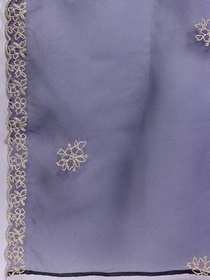 Yoke Design Thread Work Kurta With Trousers & Dupatta 4