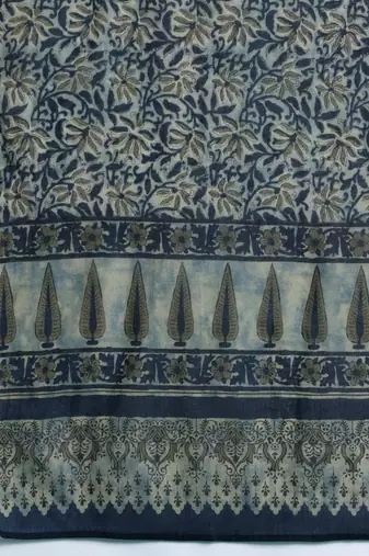 Floral Printed Pure Cotton Kurta With Trousers & Dupatta