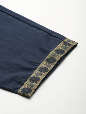 Floral Printed Pure Cotton Kurta With Trousers & Dupatta 8