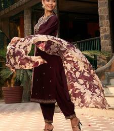 V Neck Ethnic Motifs Embroidered Regular Thread Work Kurta with Salwar & Dupatta