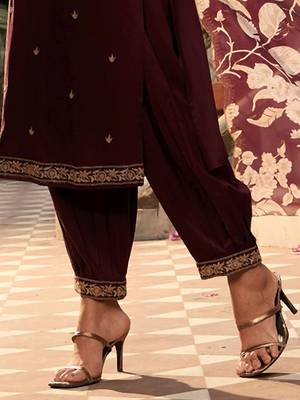 V Neck Ethnic Motifs Embroidered Regular Thread Work Kurta with Salwar & Dupatta 6