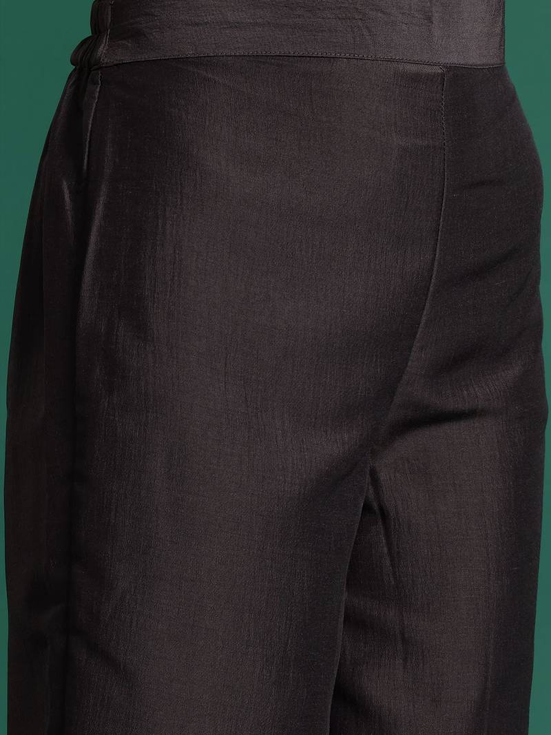 Floral Embroidered Kurta With Trousers & Dupatta