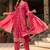 Floral Embroidered Regular Thread Work Straight Kurta with Trousers & Dupatta