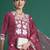 Floral Embroidered Thread Work Kurta with Trousers & Dupatta