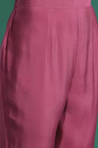 Floral Embroidered Thread Work Kurta with Trousers & Dupatta