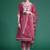 Floral Embroidered Thread Work Kurta with Trousers & Dupatta