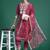 Floral Embroidered Thread Work Kurta with Trousers & Dupatta