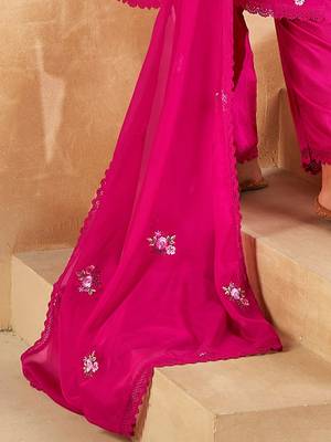 Floral Embroidered Regular Kurta With Trousers & Dupatta 6