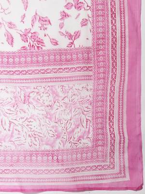 Women Floral Embroidered Empire Pure Cotton Kurta with Trousers & Dupatta 4