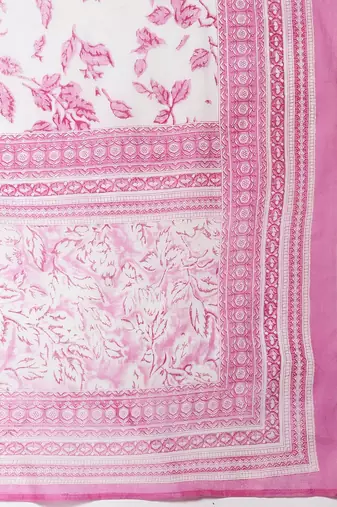 Women Floral Embroidered Empire Pure Cotton Kurta with Trousers & Dupatta