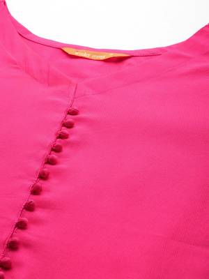 Women Embroidered Regular Thread Work Liva Kurta with Trousers & With Dupatta 2