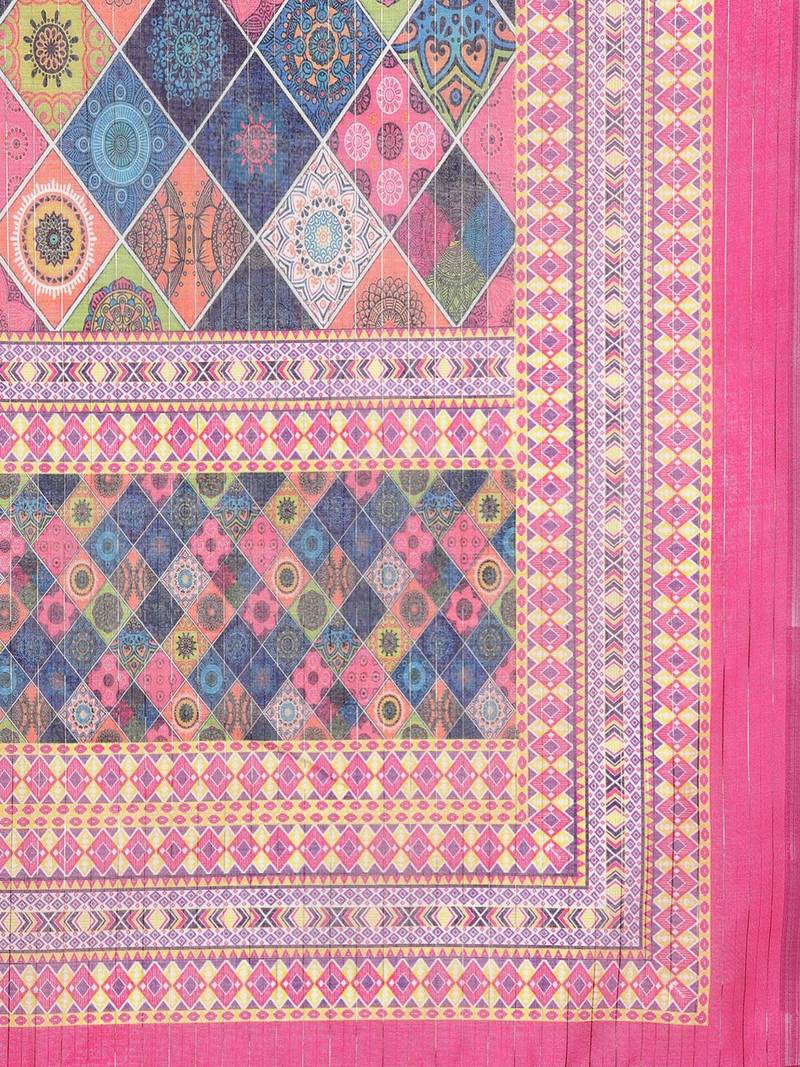 Women Embroidered Regular Thread Work Liva Kurta with Trousers & With Dupatta