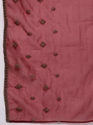 Women Ethnic Motifs Yoke Design Regular Sequinned Kurta with Trousers & Dupatta 5