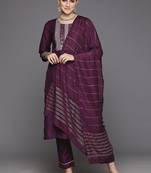 Women Yoke Design Empire Sequinned Kurta with Trousers & Dupatta