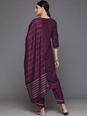 Women Yoke Design Empire Sequinned Kurta with Trousers & Dupatta 7