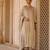 Gold embroidered silk tissue anarkali set