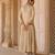 Gold embroidered silk tissue anarkali set