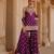 Deep purple embroidered silk chanderi gharara set